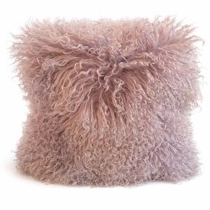 Pier 1 Mongolian Fur Lavender Fluffy Pillow